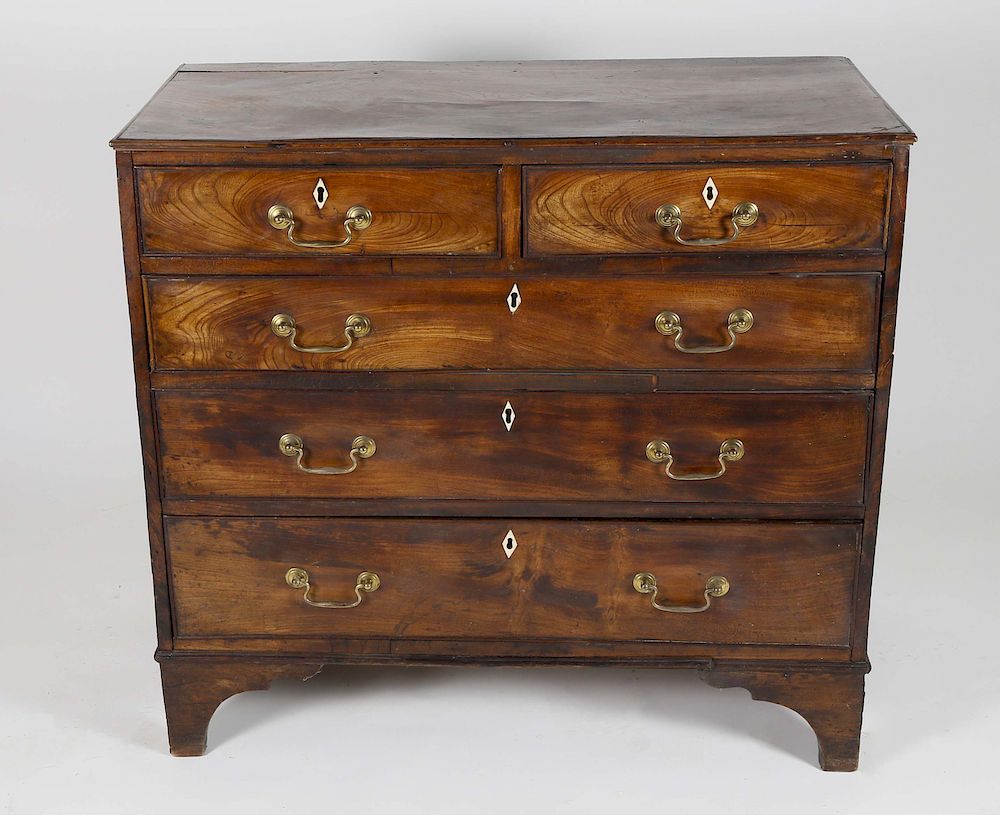 Appraisal: English Elm Bachelor's Two Over Three Chest of Drawers th