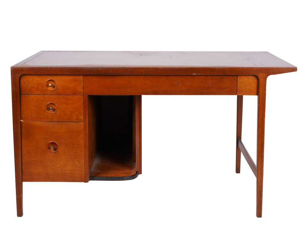 Appraisal: JOHN VAN KOERT FOR DREXEL COUNTERPOINT DESKcherry and mahogany mid-