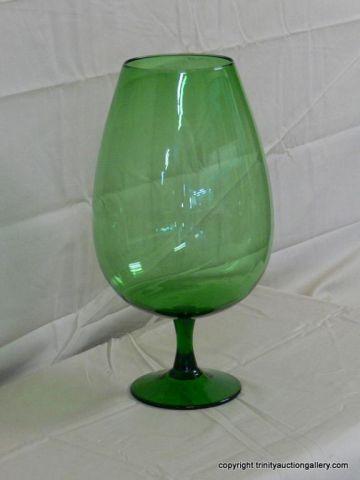 Appraisal: Large Green Blown Glass Wine Snifter - great decorator item