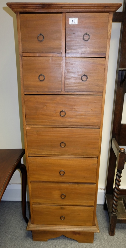 Appraisal: modern teak wood draw tall chest of drawers height x