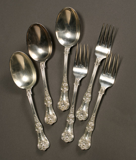 Appraisal: Group of Six Tiffany Co Sterling Flat Serving Articles New