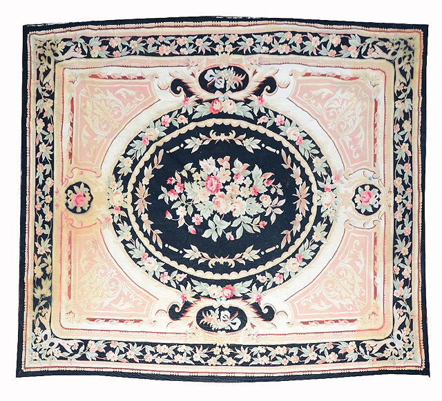 Appraisal: AN AUBUSSON STYLE CARPET OR WALL HANGING with a central