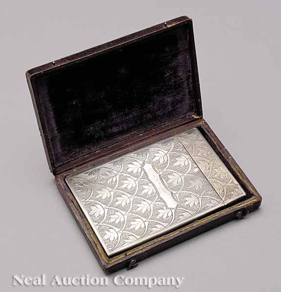 Appraisal: A William IV Sterling Silver Card Case Taylor Perry Birmingham