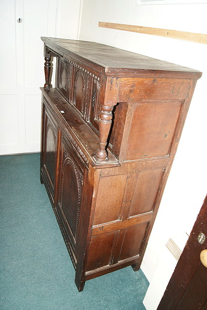 Appraisal: AN TH CENTURY AND LATER OAK DUEDARN having three carved