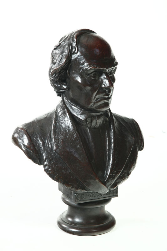 Appraisal: BRONZE BUST OF DANIEL WEBSTER BY H DANIEL WEBSTER CONNECTICUT