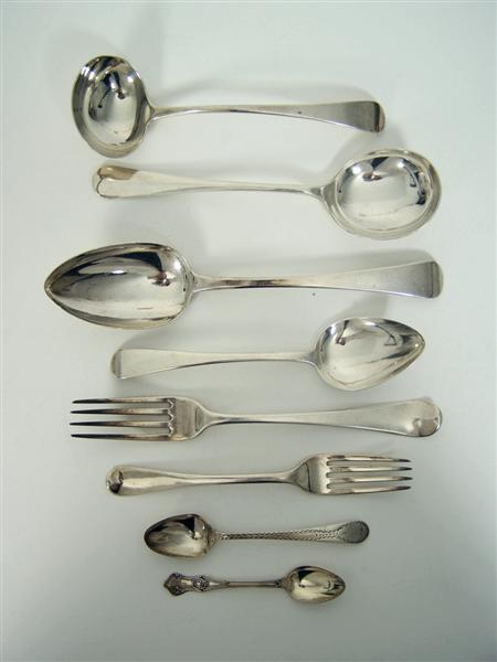 Appraisal: A matched canteen of Georgian and later cutlery various dates