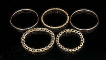 Appraisal: A Lot of K Gold Bracelets Lot includes two K