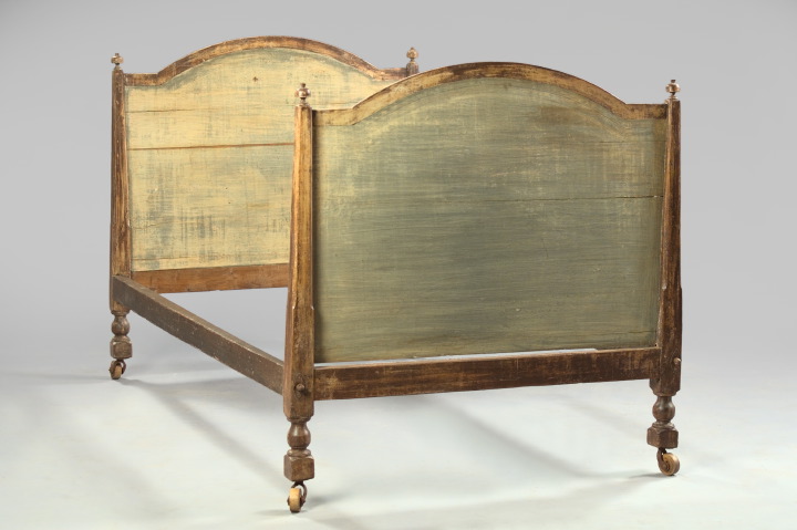 Appraisal: Early Swedish Arched Top Polychromed Bedstead early th century the