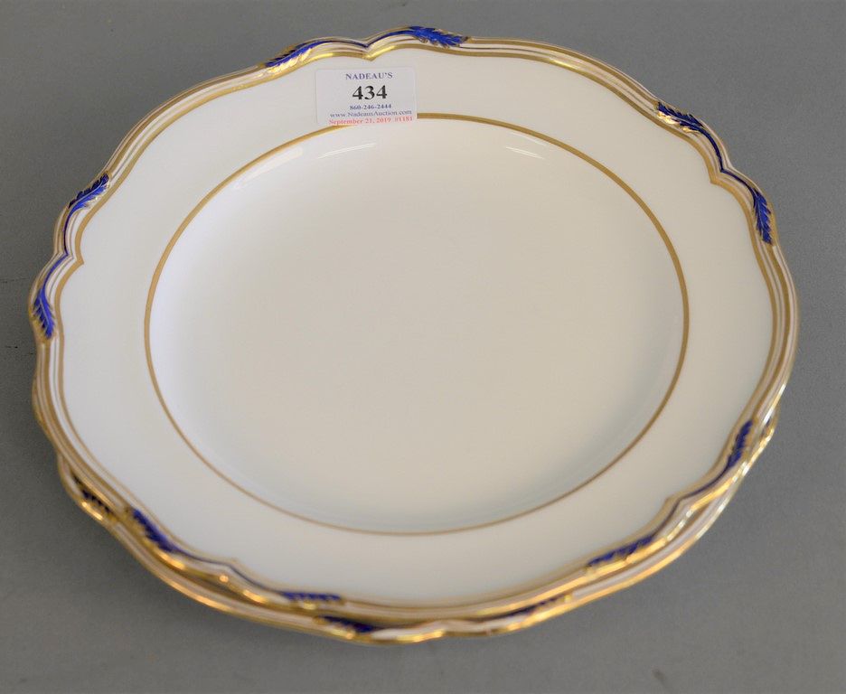 Appraisal: Set of sixteen copeland spode plates with cobalt blue and