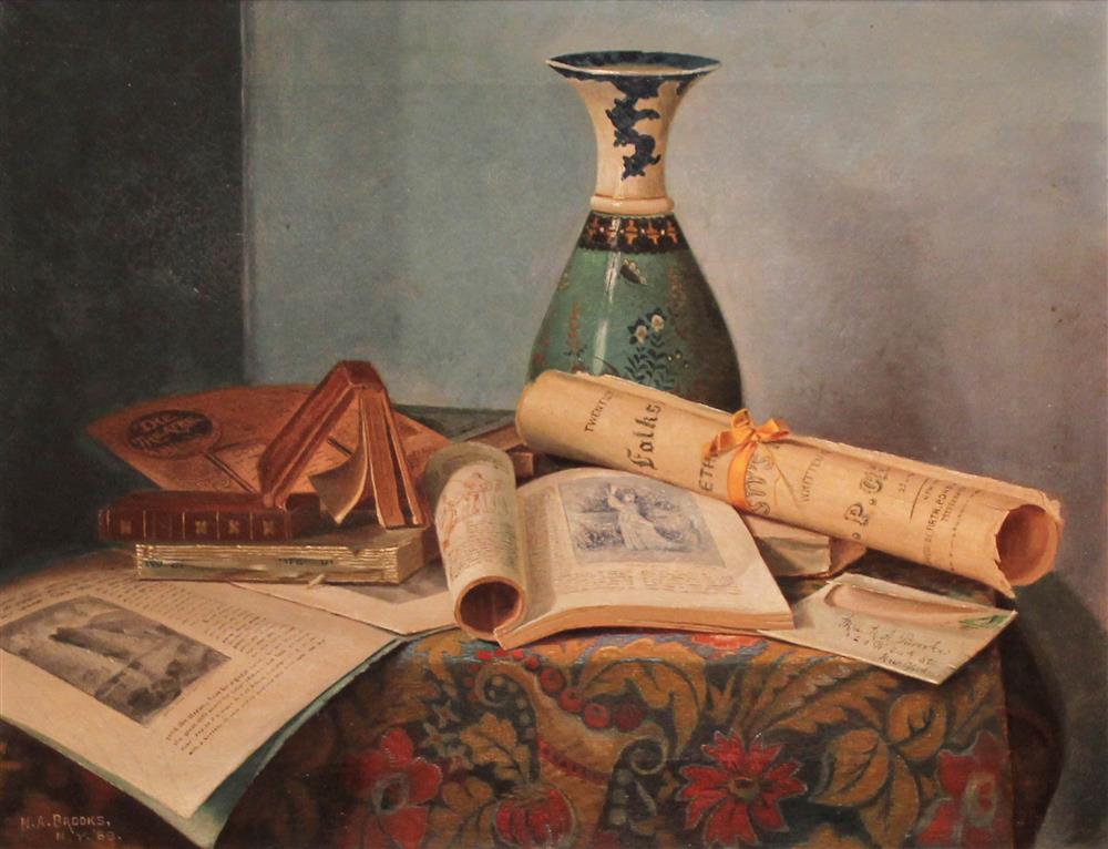 Appraisal: NICHOLAS ALDEN BROOKS AMERICAN - STILL LIFE WITH VASE AND