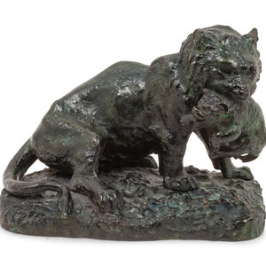 Appraisal: AFTER Antoine Louis Barye French - Lion with a Cub