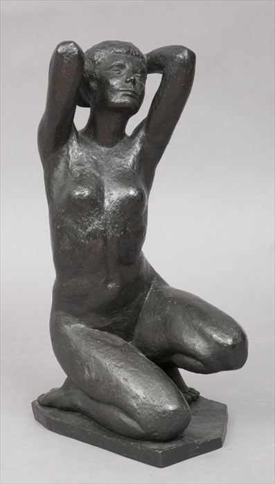 Appraisal: FRENCH SCHOOL KNEELING WOMAN Sculpture in