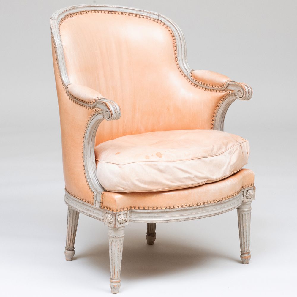 Appraisal: Louis XVI Grey Painted Berg re x x in Gracious