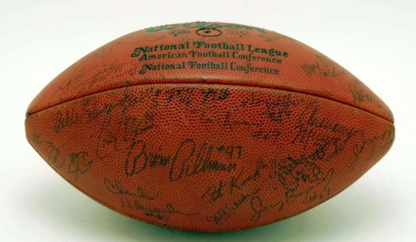 Appraisal: A Cleveland Browns autographed game ball Includes signatures of Cris