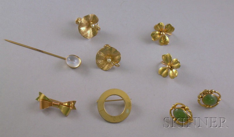 Appraisal: Small Group of Gold and Gold-tone Jewelry including a kt