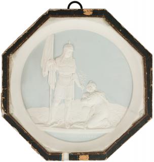 Appraisal: AFTER COUNT FEODOR TOLSTOI RUSSIAN - A plaster plaque depicting