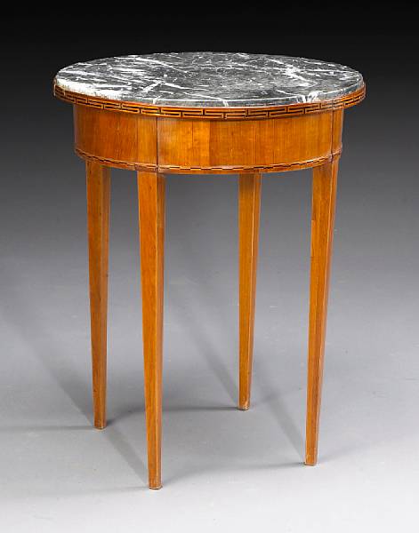 Appraisal: A Continental Neoclassical inlaid fruitwood gueridon first quarter th century