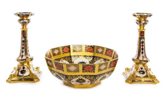 Appraisal: Sale Lot A Royal Crown Derby Imari Garniture th century