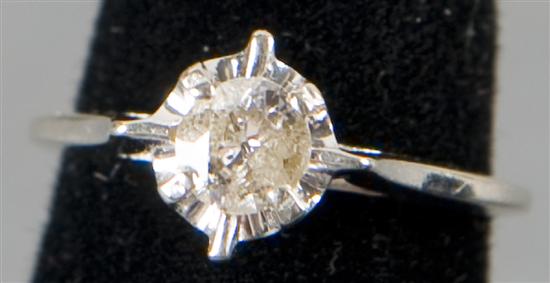 Appraisal: KT white gold ring mounted with TCW diamond Size No