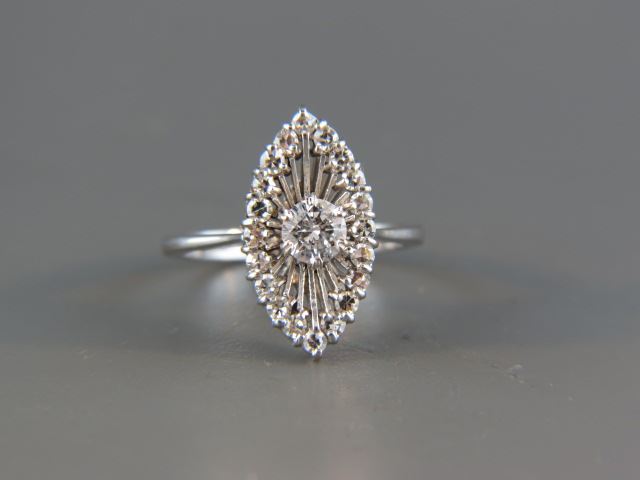 Appraisal: Diamond Ring carat center round brilliant diamond surrounded by diamonds