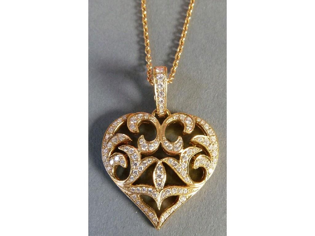 Appraisal: GARRARD LONDON ct GOLD AND DIAMOND HEART SHAPED PENDANT and