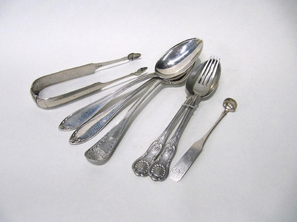 Appraisal: Lot comprising assorted German silver spoons forks and tongs