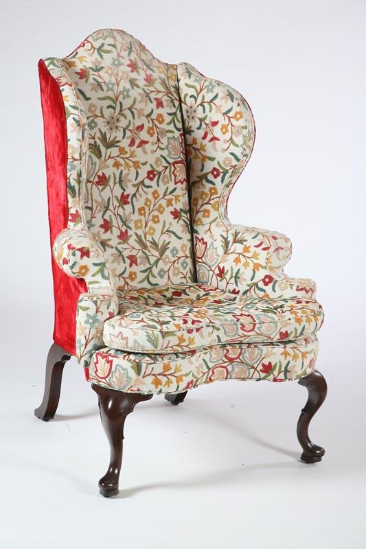 Appraisal: GEORGE II STYLE WING CHAIR Kittinger Company Buffalo New York