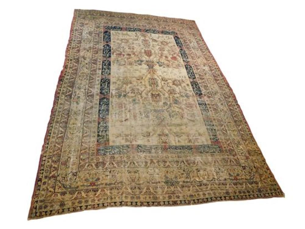 Appraisal: RUG Antique Persian Kirmen ' x ' classic motif with