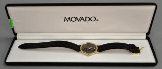 Appraisal: Movado wristwatch with leather band Movado wristwatch with leather band