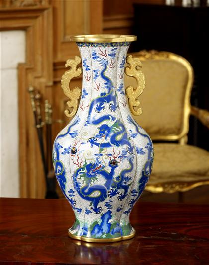 Appraisal: Chinese gilt metal mounted and enameled vaseH in