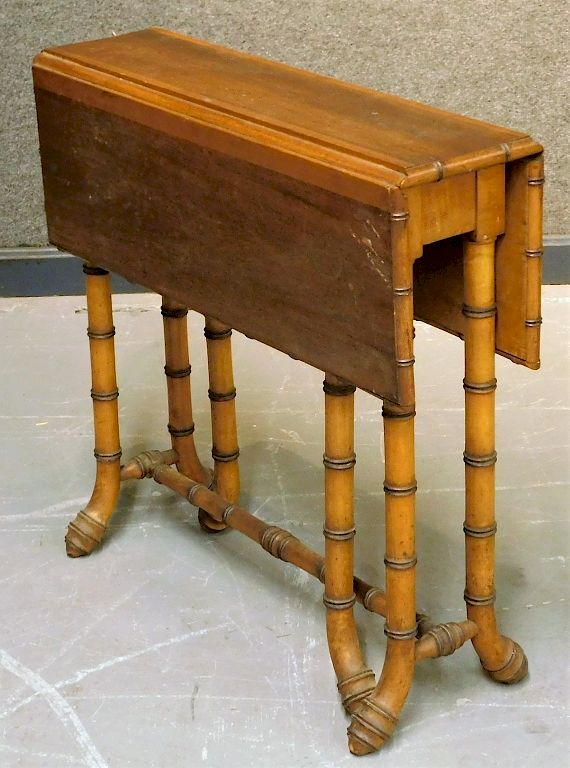 Appraisal: R J Horner Diminutive Faux Bamboo Gate Leg Table New