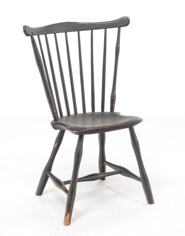 Appraisal: AMERICAN FANBACK WINDSOR SIDE CHAIR Ca Bamboo turnings H stretcher