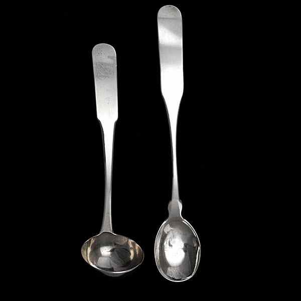 Appraisal: Asa Blanchard Kentucky Coin Silver Ladle and Child's Spoon Lexington