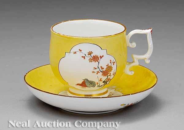 Appraisal: A Meissen Porcelain Yellow Ground Cup and Saucer late th