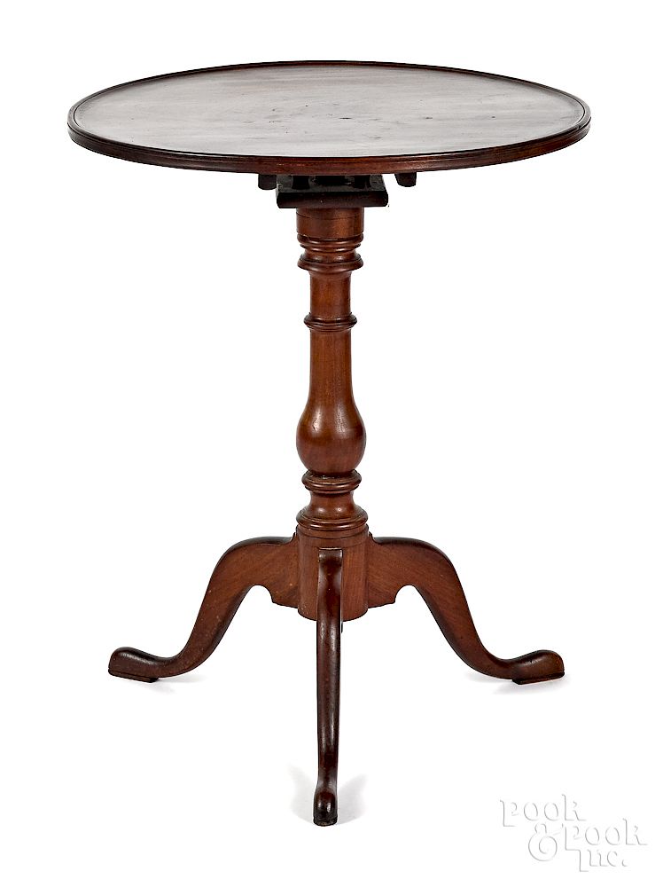 Appraisal: Queen Anne mahogany candlestand Exclusive on Bidsquare Queen Anne mahogany