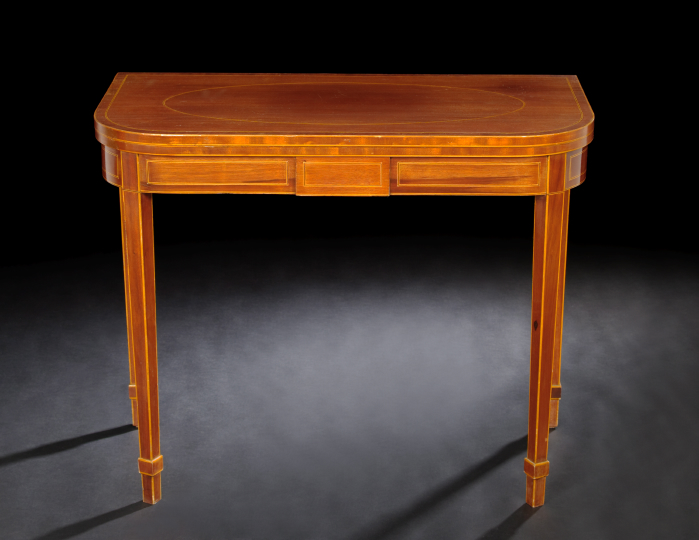 Appraisal: George III-Style Mahogany Games Table early th century the rounded