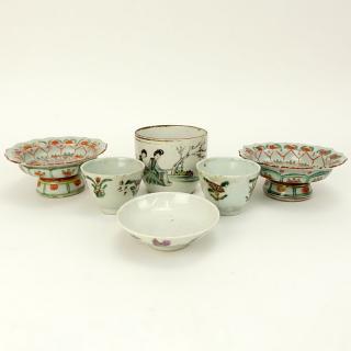 Appraisal: Collection of Six th Century Chinese Export Hand Painted Porcelain