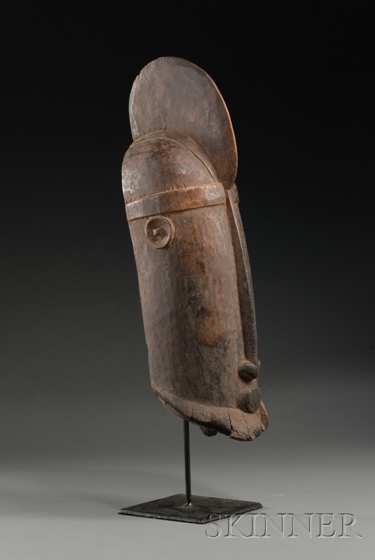 Appraisal: African Carved Wood Mask Dogon the hollow elongated form with