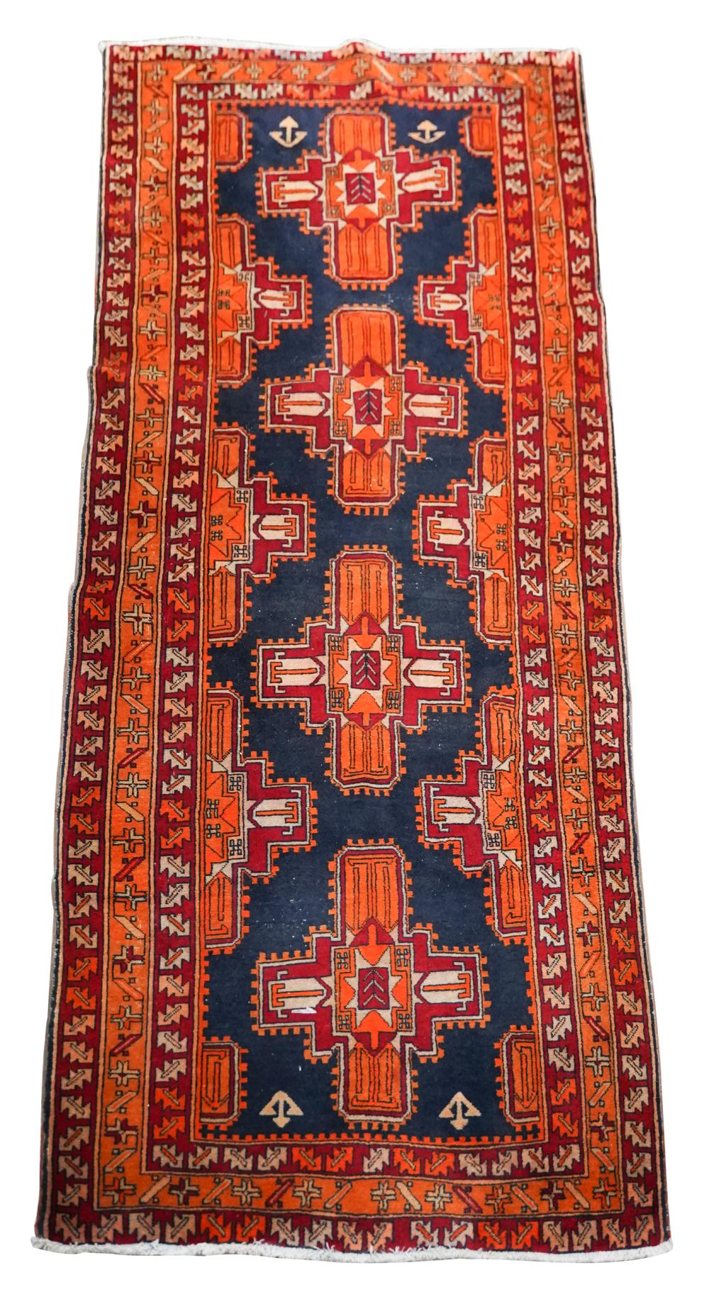 Appraisal: PERSIAN RUNNER RUGwool on cotton ' ''x ' '' Condition