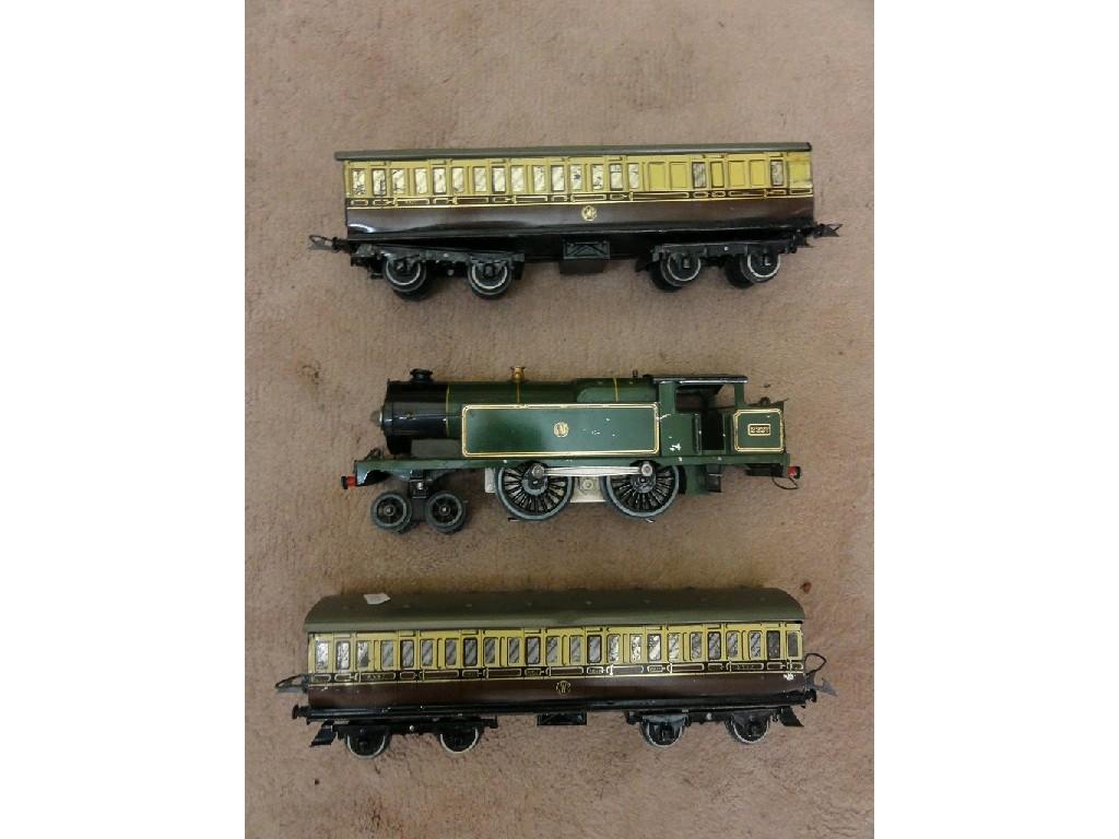 Appraisal: A Hornby electric O gauge GWR green livery steam locomotive