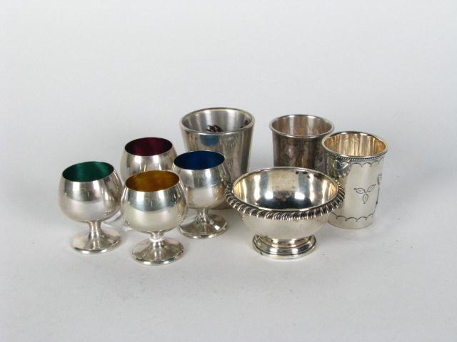 Appraisal: Group of Sterling Silver Bar Accessories including three shot glasses