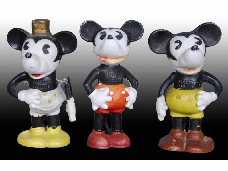 Appraisal: Lot of Bisque Mickey Mouse Walt Disney Figures Description ''