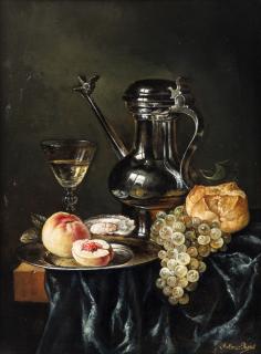 Appraisal: ANTONIO RIVAS SPANISH - Still Life with Wine and a