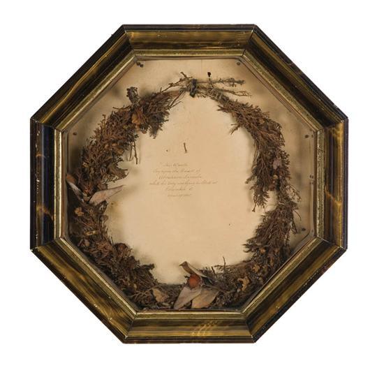 Appraisal: IMPORTANT LINCOLN FUNERARY WREATH Ohio dated April Floral and foliate