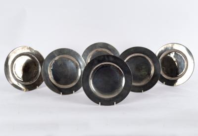 Appraisal: Six pewter plates cm diameter