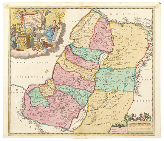 Appraisal: DANCKERTS THEODORUS Judaea sive Terra Sancta Double-page engraved map x