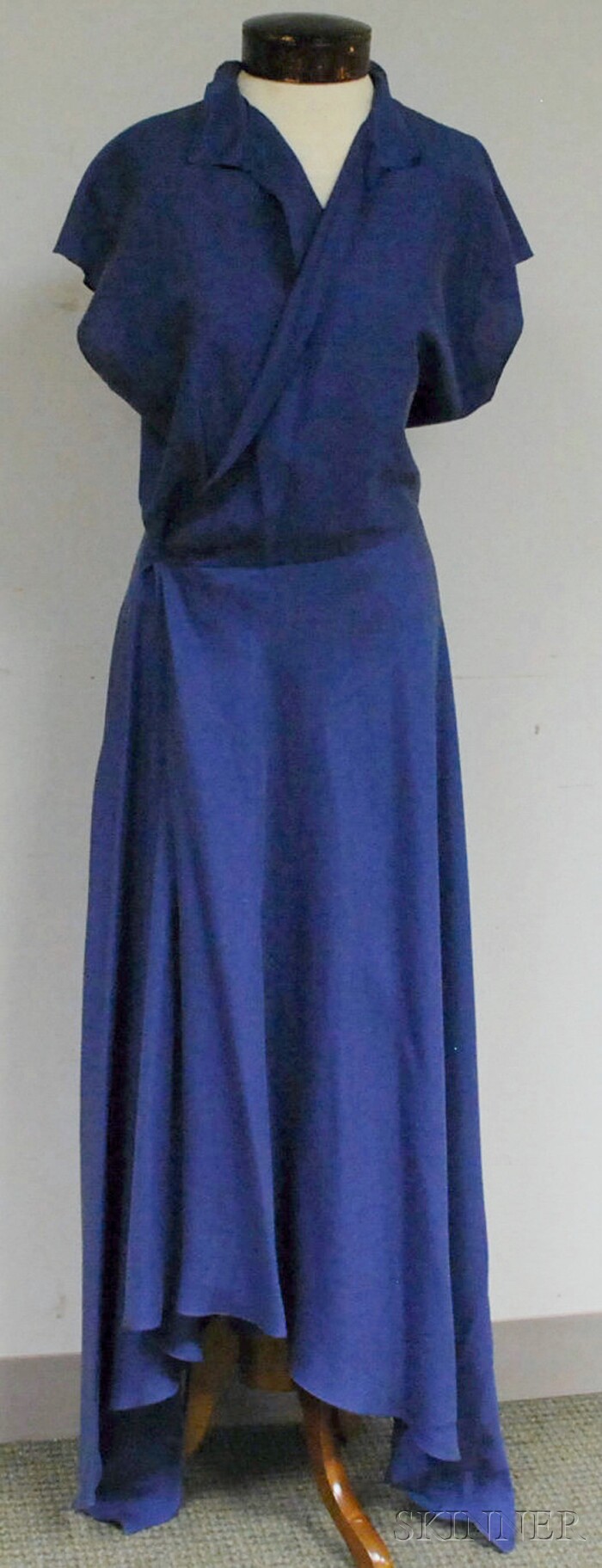 Appraisal: Ralph Lauren Purple Label Periwinkle Silk Wrap-front Dress labeled optional