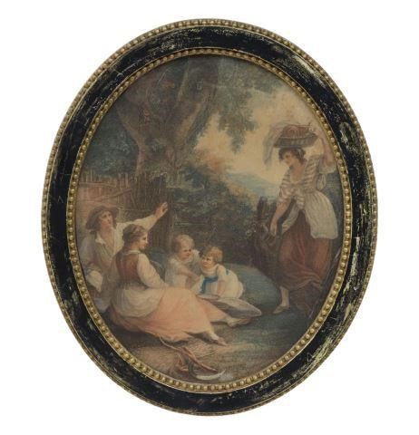 Appraisal: Framed hand-colored engraving on paper Noon after William Hamilton English