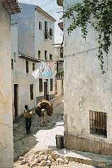 Appraisal: Clark Hulings Altea - Street Repairsoil on masonite x in