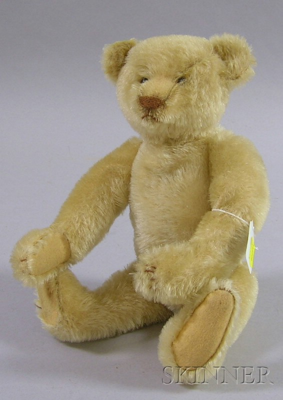 Appraisal: Blonde Mohair Articulated Teddy Bear unmarked approx standing ht in